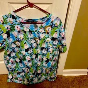 Christmas scrub top